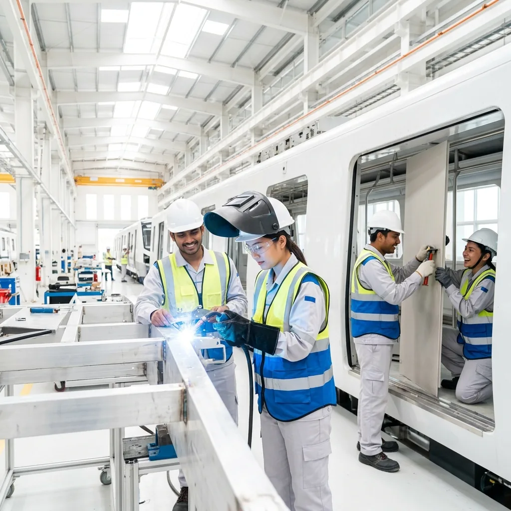 区分④車両製造：車両メーカー製造ラインでの組立・溶接・艤装
